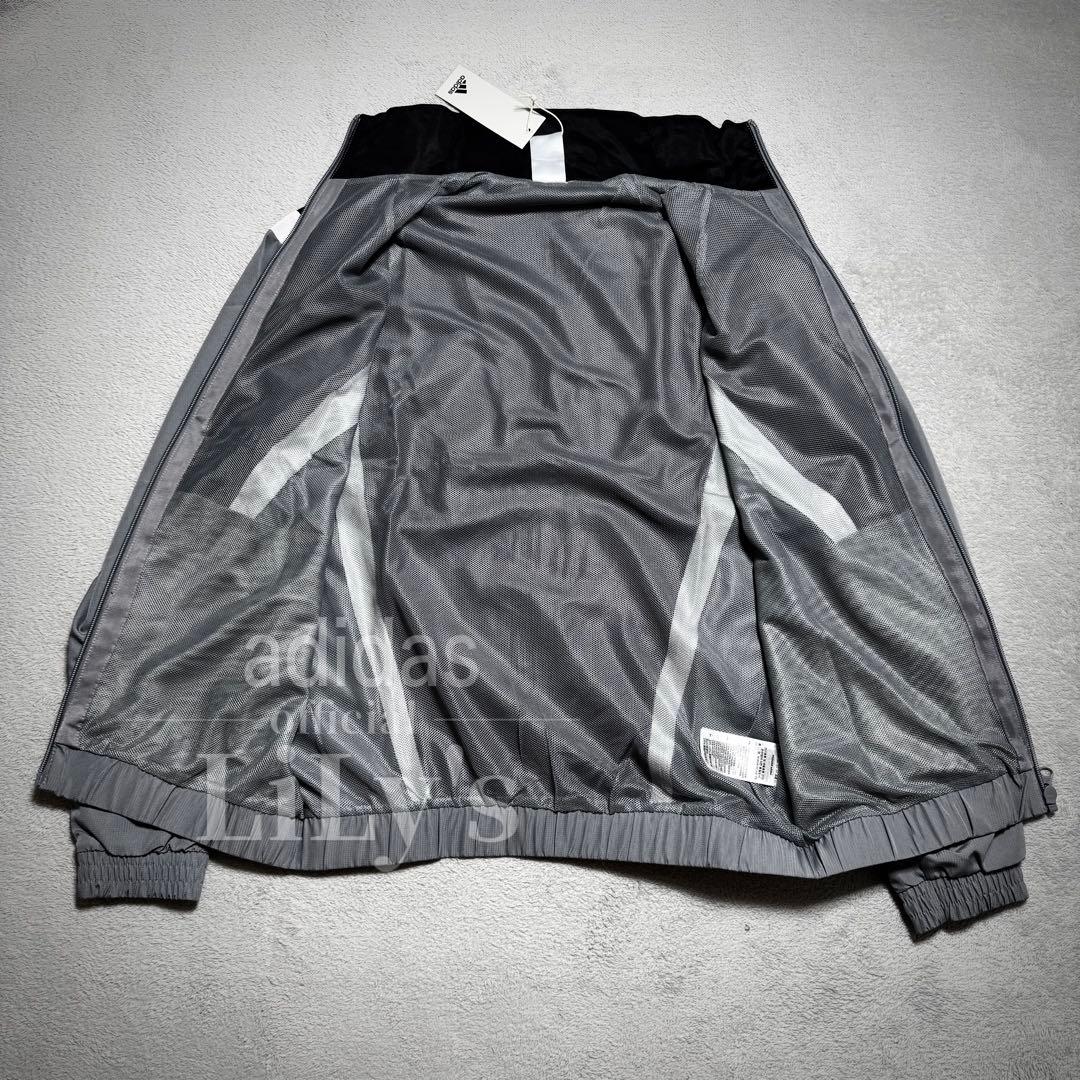 【Ｍサイズ】adidas上下セットアップ　グレー　ブラック　ウーブン　ウインド