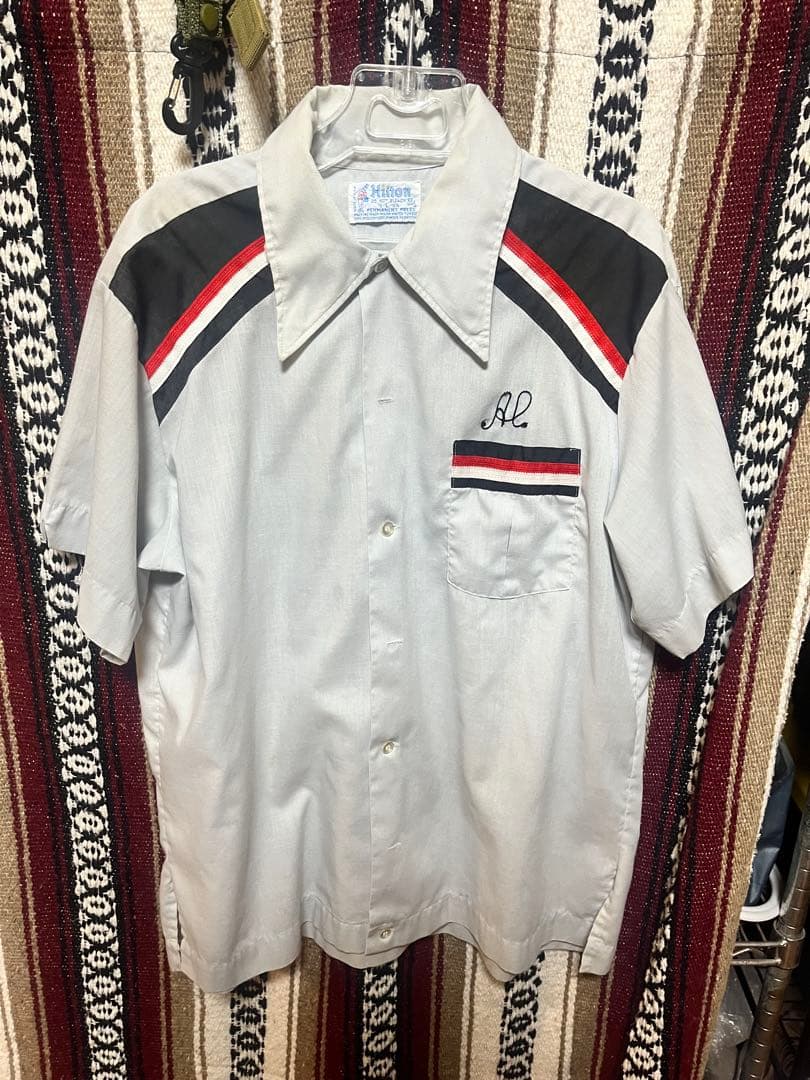 70,sコットンボーリングシャツhilton