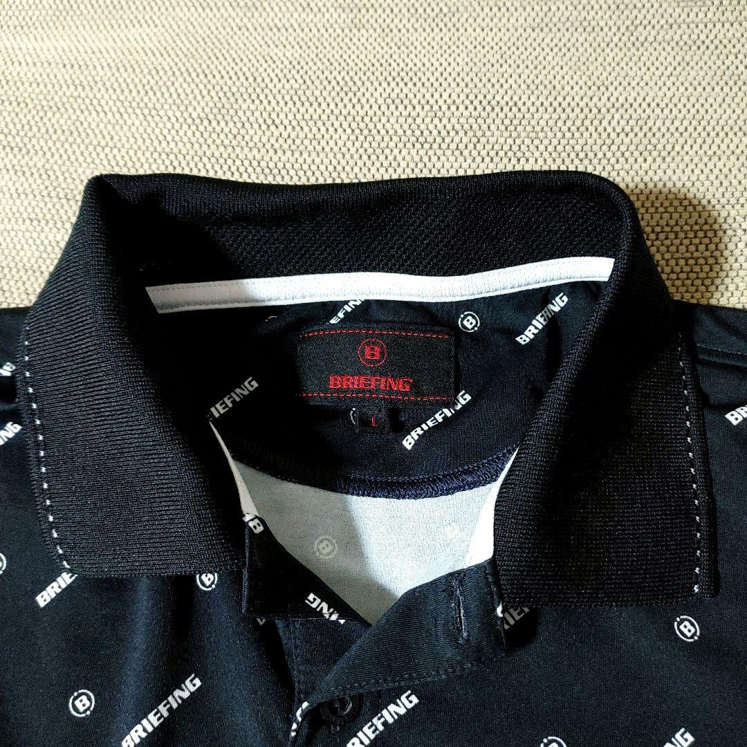 BRIEFING★ブリーフィングポロシャツ★ブラック×ホワイト★総柄L★極美品