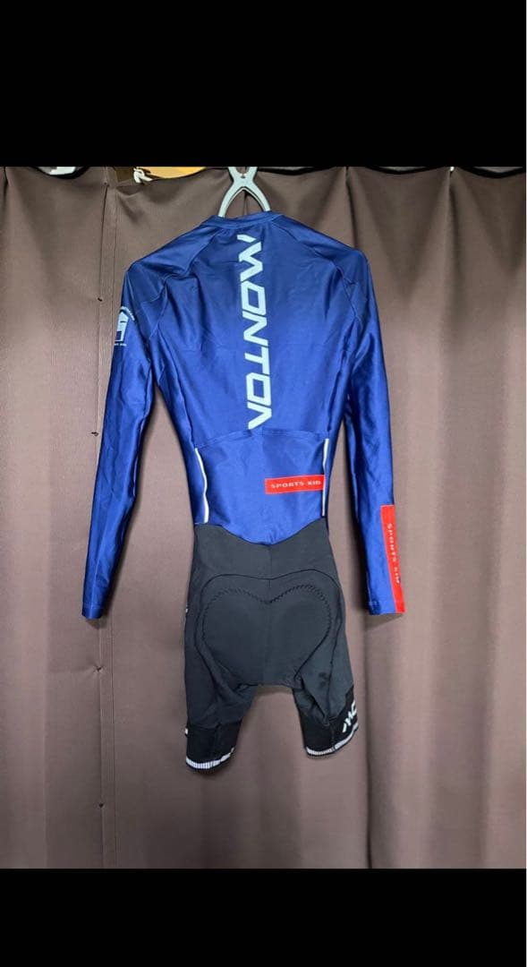 t*i様 MONTON 裏起毛長袖サイクルジャージ セパレートタイプ M ブルー