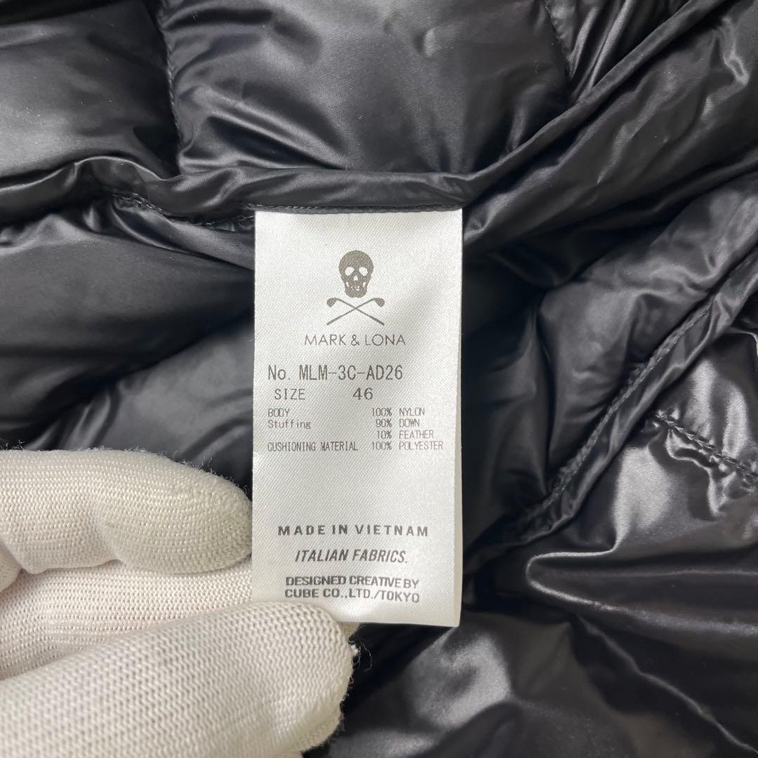 【極美品】MARK & LONA ダウンベスト スカル ワッペン 黒 ゴルフ