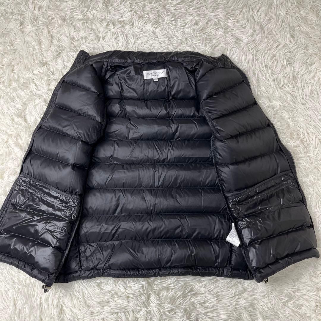 【極美品】MARK & LONA ダウンベスト スカル ワッペン 黒 ゴルフ