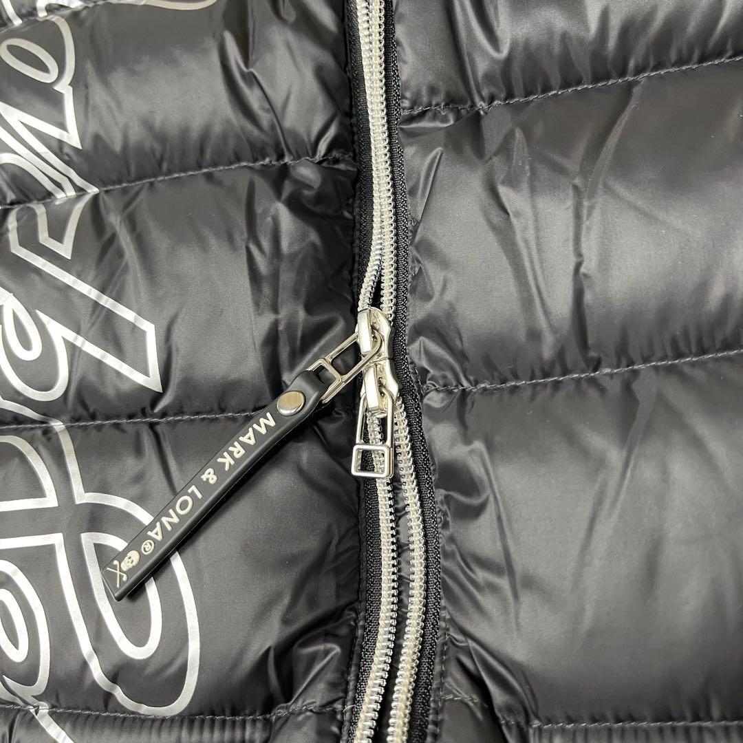 【極美品】MARK & LONA ダウンベスト スカル ワッペン 黒 ゴルフ