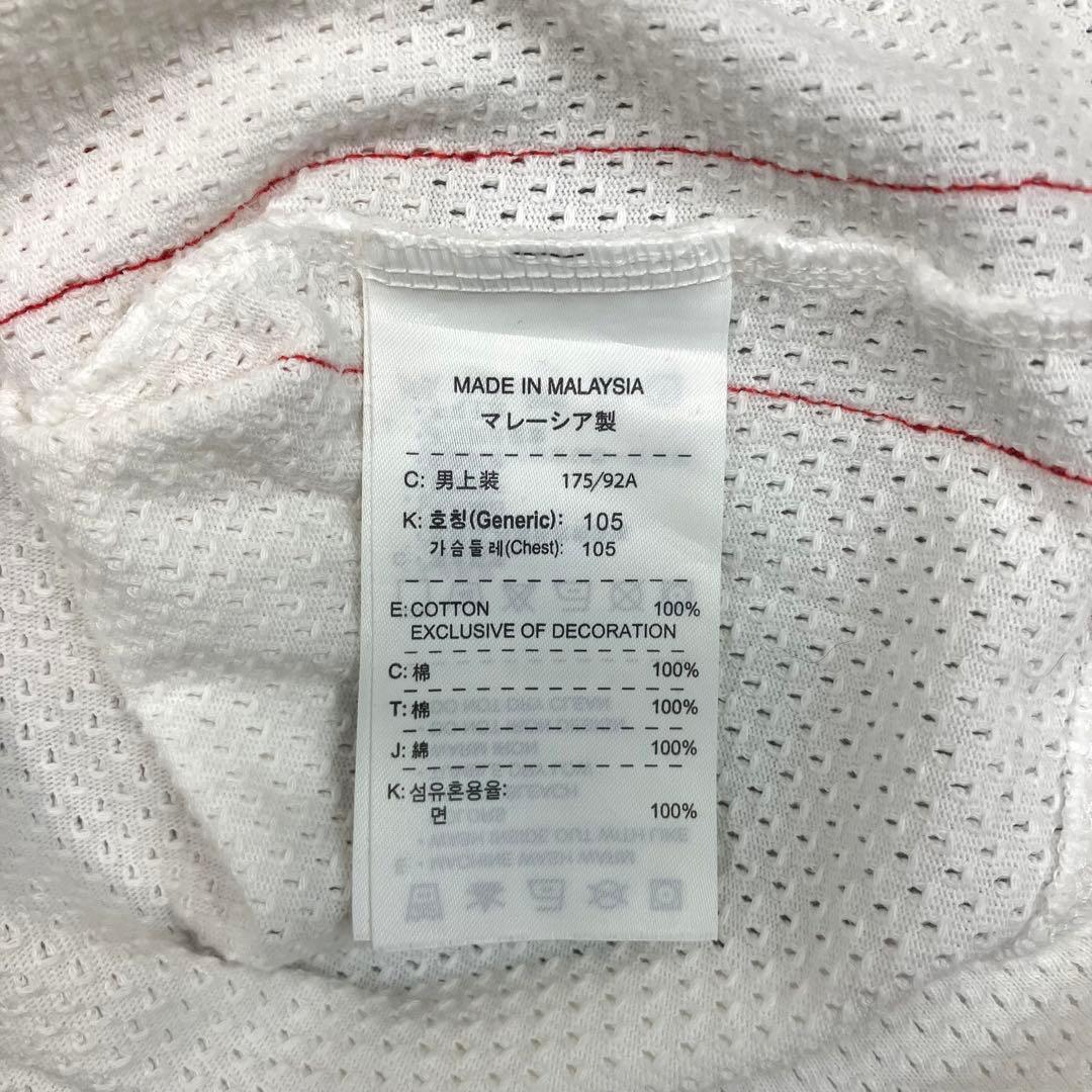 00s NIKE サッカーイングランド代表 ポロシャツ 古着 刺繍 国旗 白 L