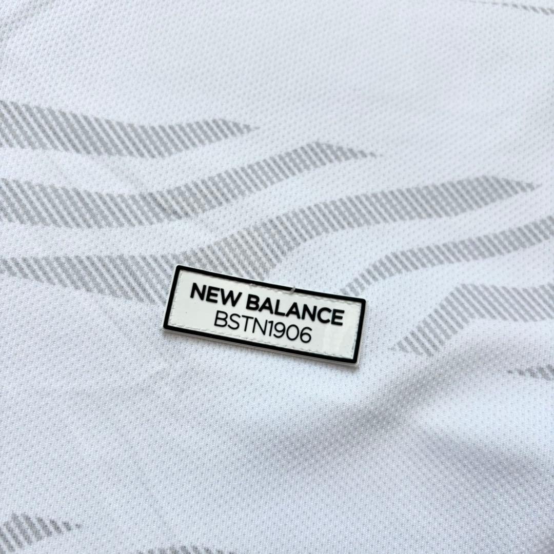 【美品】NEW BALANCE GOLF ゼブラボーダー柄 半袖ポロシャツ L