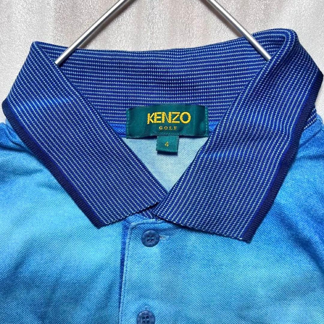 【未使用品】日本製 KENZO GOLF 総柄ポロシャツ ケンゾーゴルフ刺繍ロゴ