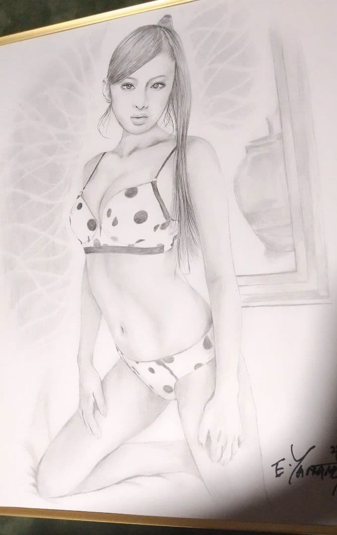 裸婦、美人画、絵画6F、しなりK、山本英二、額縁は付きません。真作、肉筆。