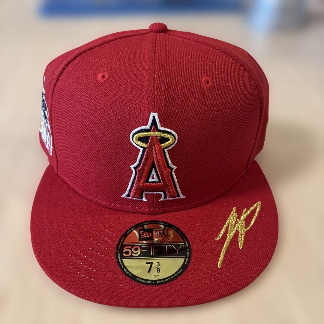 NEW ERA 59FIFTY キャップ 7 3/8 エンゼルス サイン入 新品