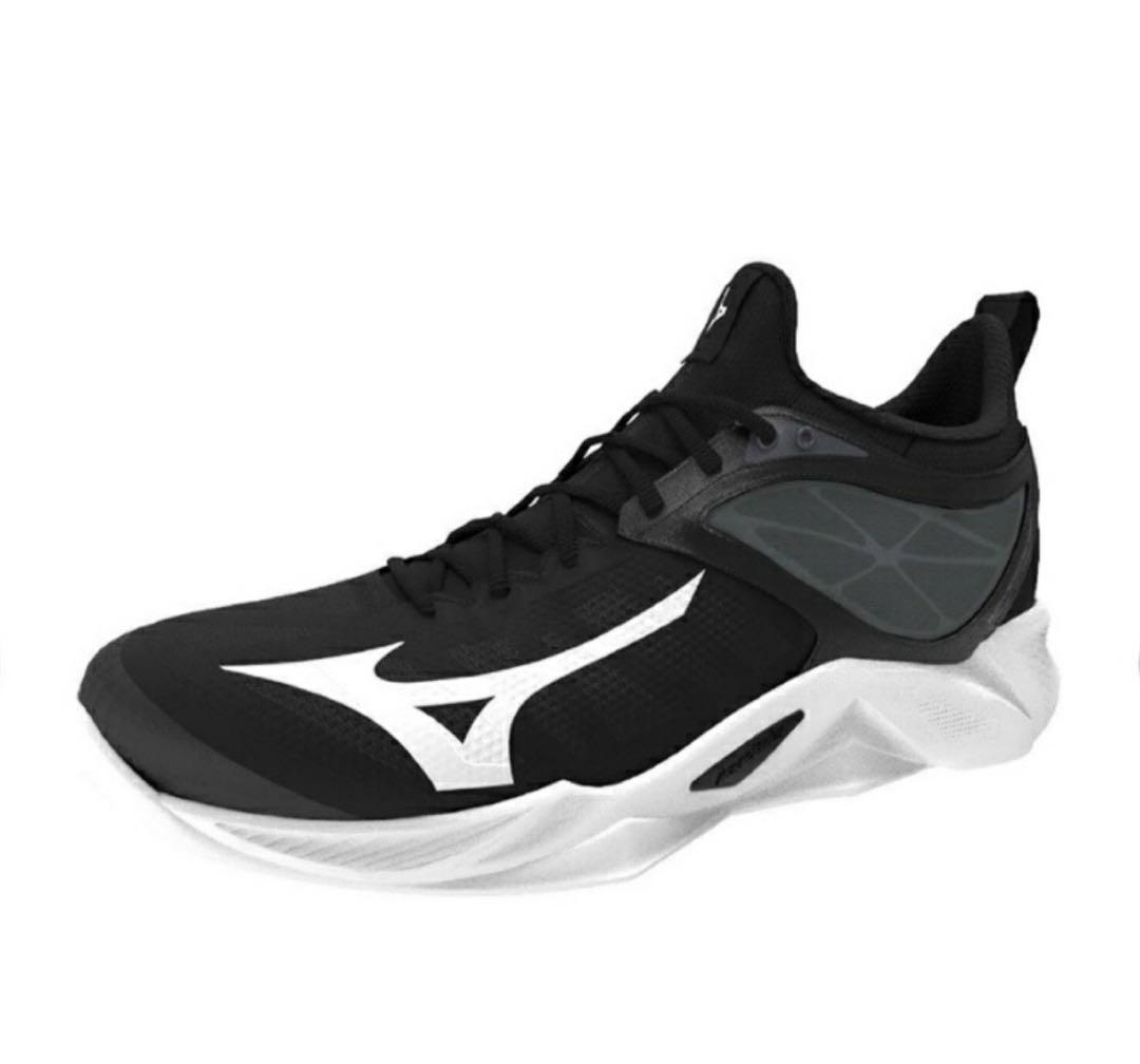 【24.5cm】Mizuno バレーボールシューズ ブラック/ホワイト