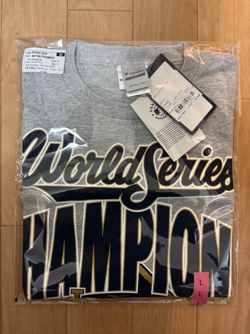 ドジャース 2025 ワールドシリーズ 優勝記念 Tシャツ ロッカールーム　L