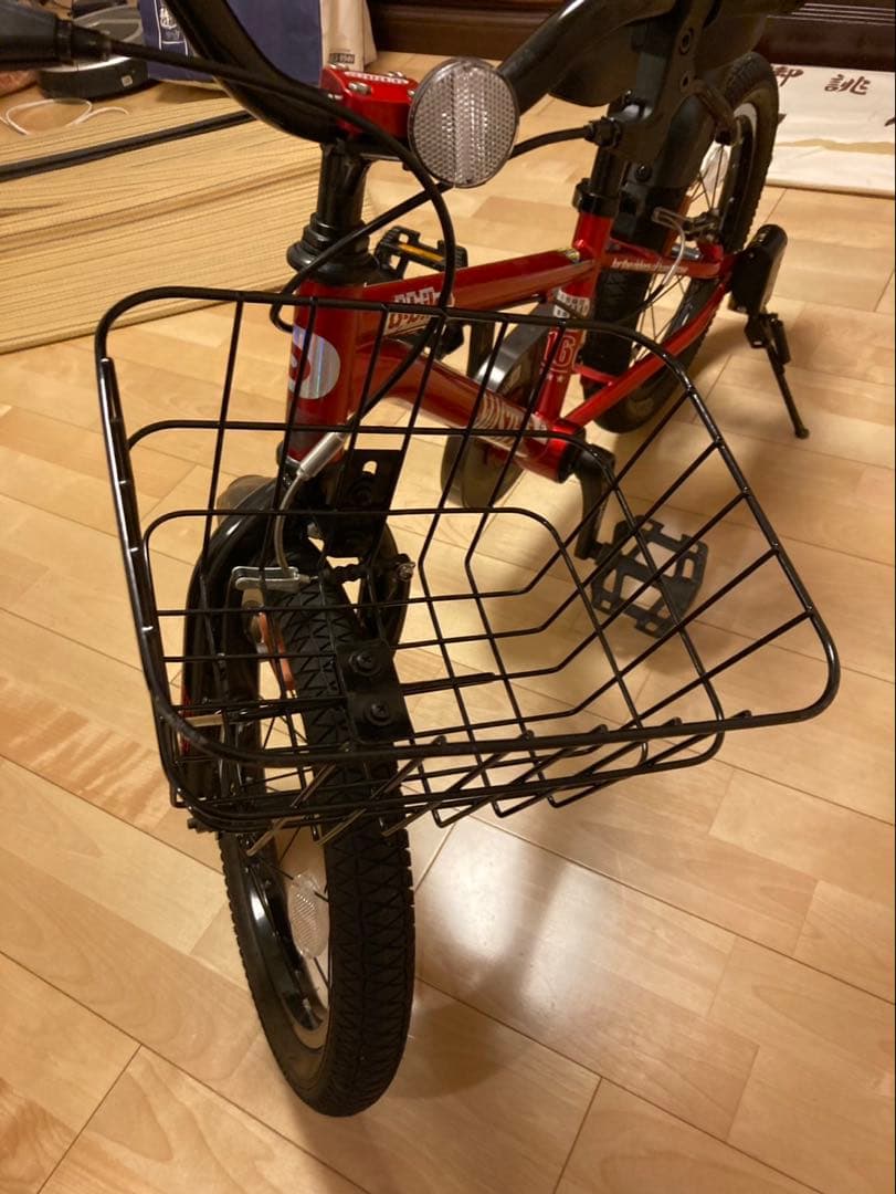 三重引取　アイデス　d-bike 自転車　カゴ　補助輪　付き　赤　ストライダー