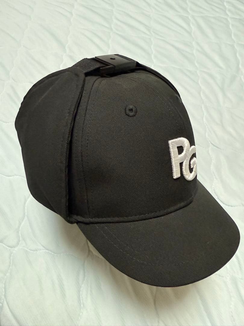 PEARLY GATES黒キャップ ポリエステル製