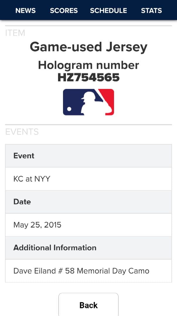 ロイヤルズ エイランド 2015年 実使用ユニフォーム MLB ホログラム