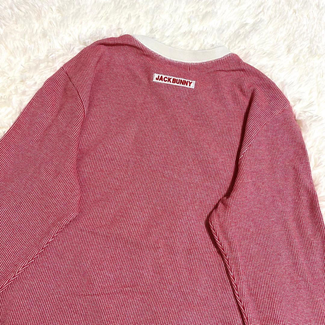 ジャックバニー　スウェット　トレーナー　刺繍ロゴ　バーズアイ　ゴルフ　赤　XL