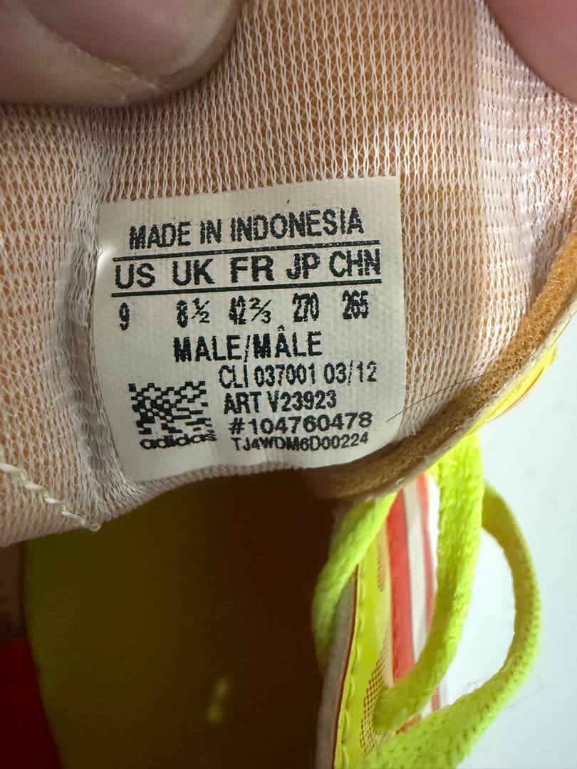 adidas F10 サッカーシューズ イエロー/オレンジ