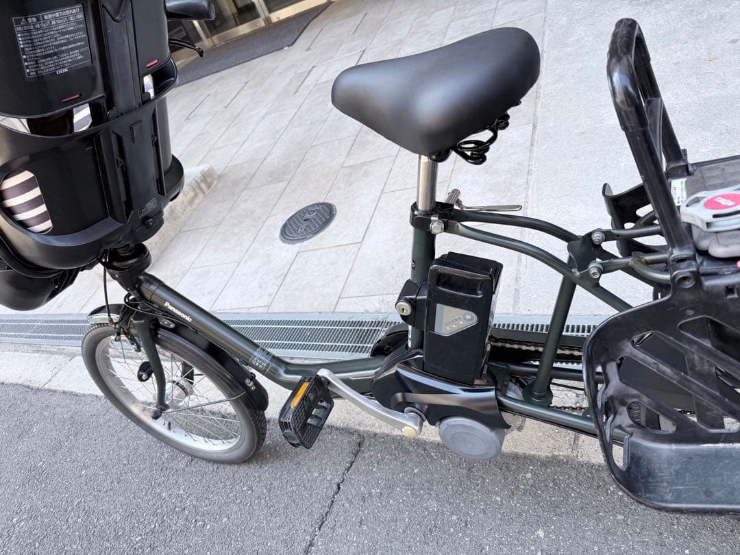 子供乗せ　パナソニック　電動アシスト自転車 チャイルドシート付き ダークグリーン