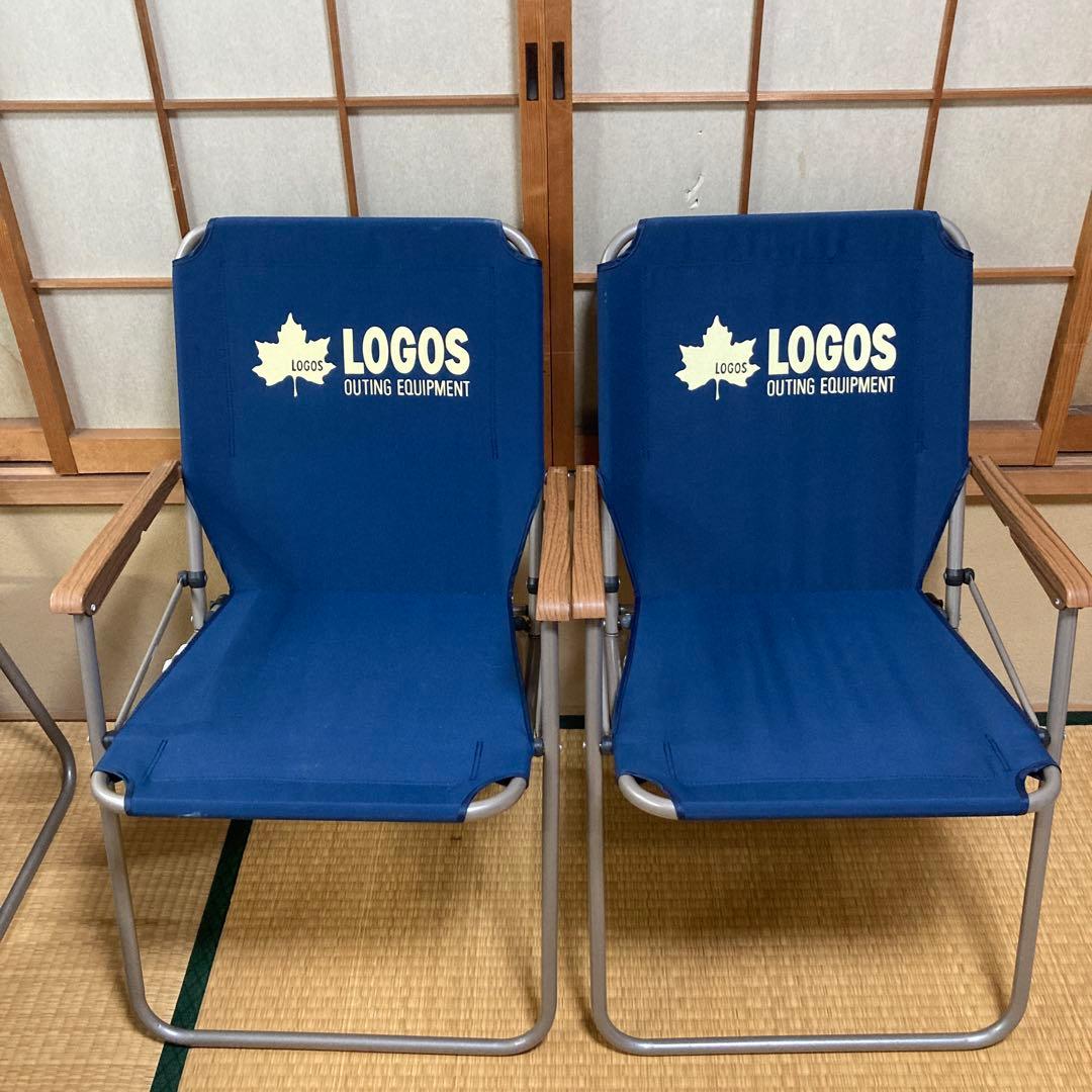 LOGOS ネイビー 折りたたみチェア 4脚セット グッディチェア　アウトドア
