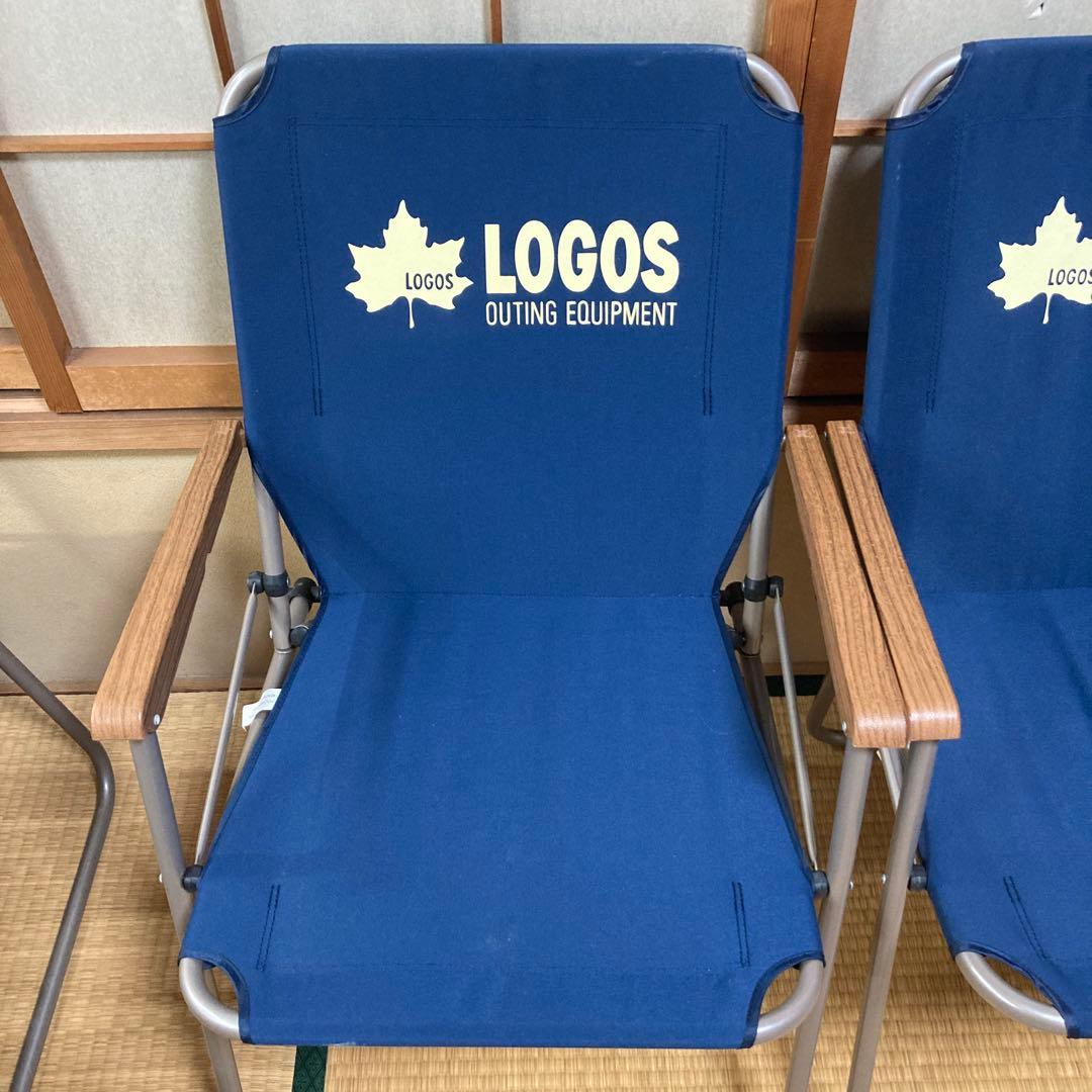 LOGOS ネイビー 折りたたみチェア 4脚セット グッディチェア　アウトドア