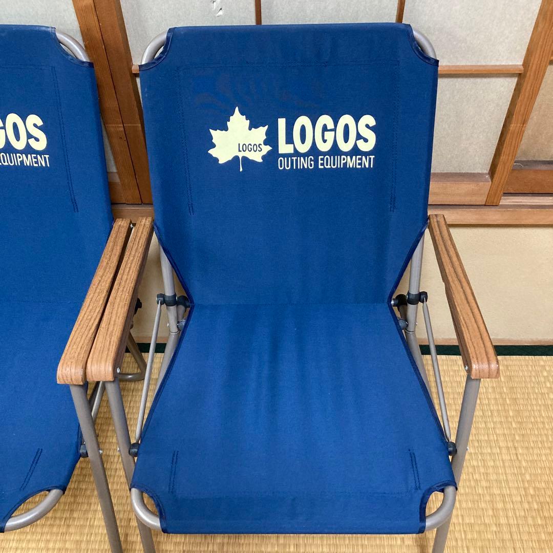 LOGOS ネイビー 折りたたみチェア 4脚セット グッディチェア　アウトドア