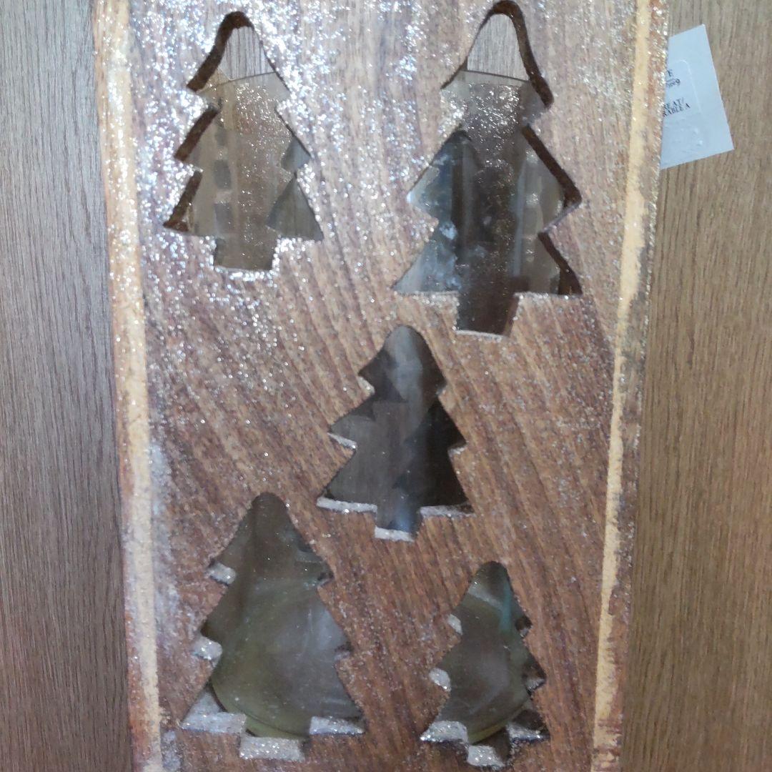 クリスマス 置物 飾り物 木製 ハンドメイド ろうそく 花束入れ ドライフラワー