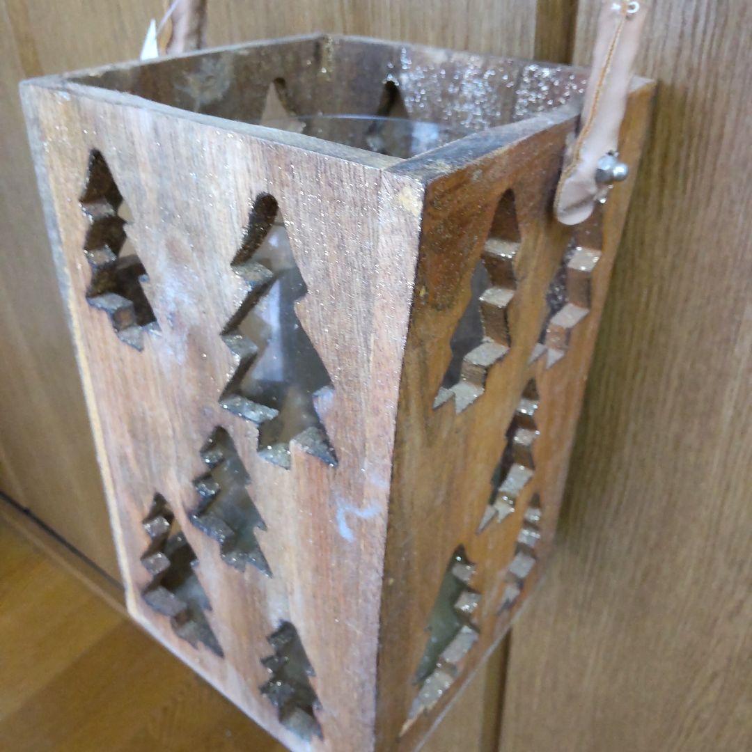 クリスマス 置物 飾り物 木製 ハンドメイド ろうそく 花束入れ ドライフラワー
