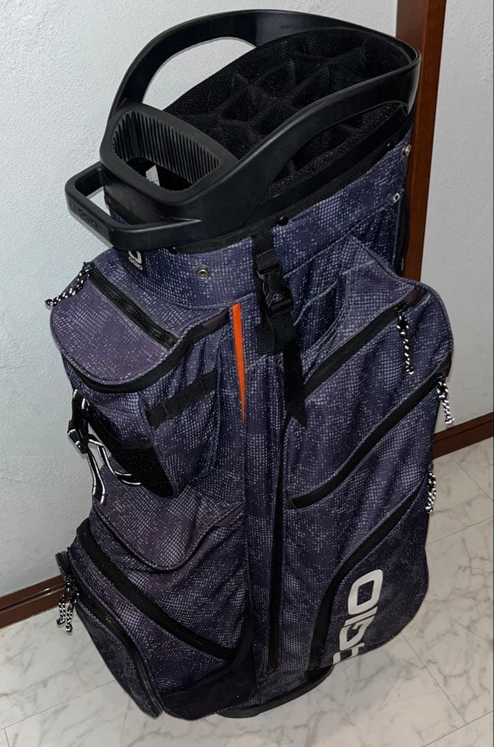 OGIO 14分割 キャディバッグ ネイビー、INNOVATIONフードカバー付