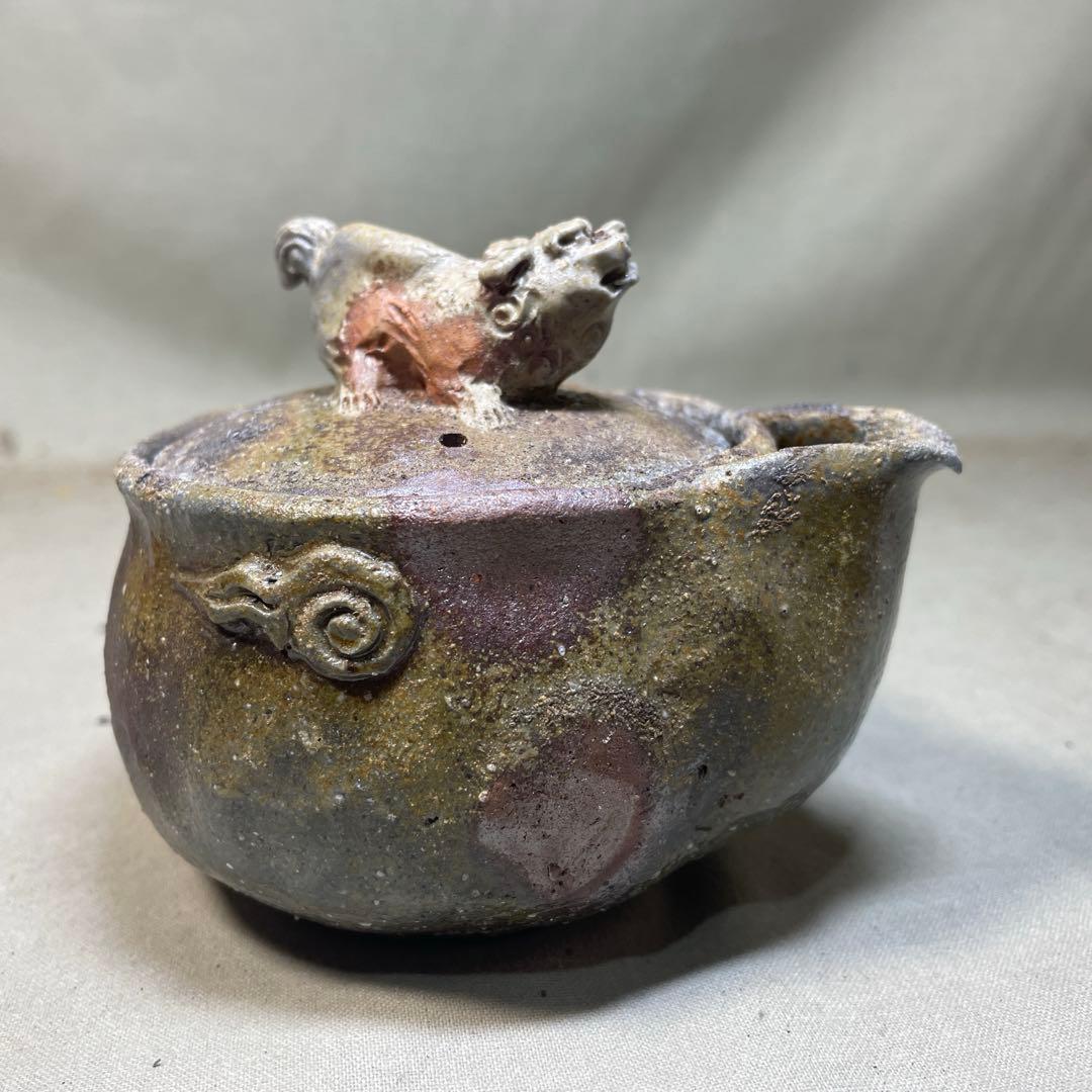 横山直樹 備前白獅子摘み宝瓶 最新作！ 白備前 急須 煎茶器 手造り宝瓶