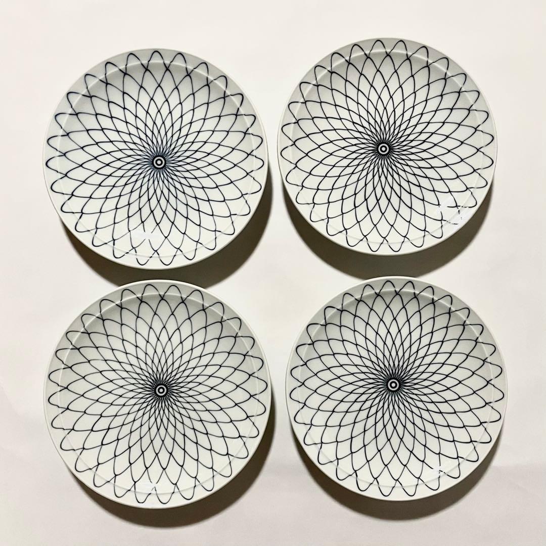 有田焼　山徳窯　網絵　中皿　4枚セット