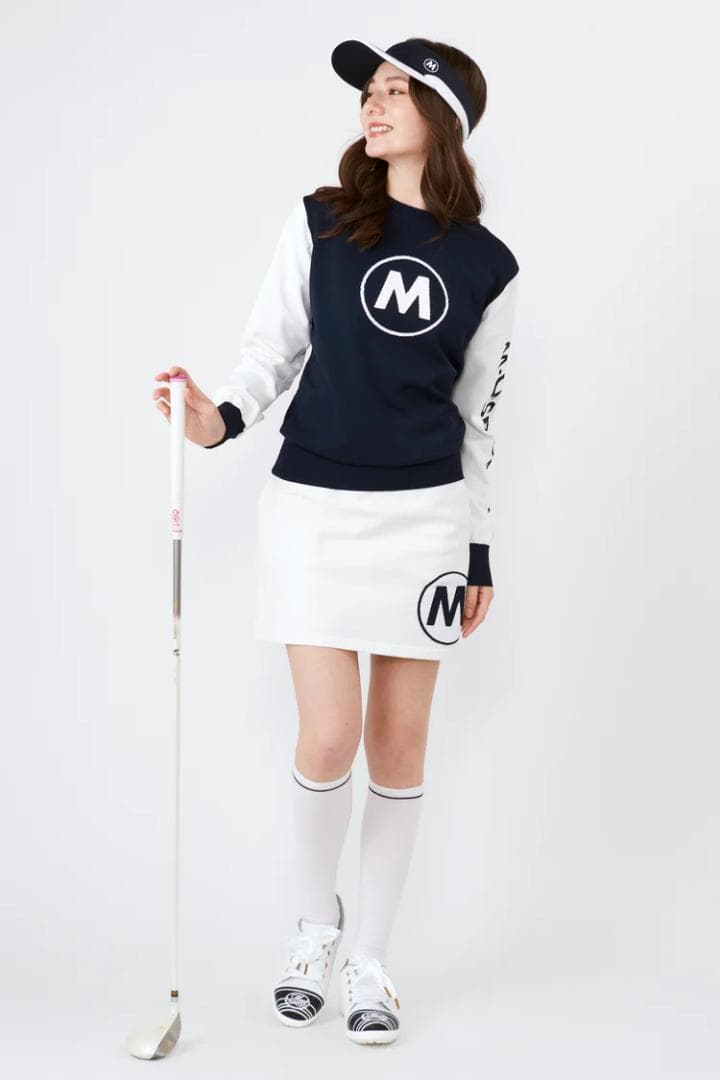 (M・U SPORTS セーター 長袖 ビッグロゴ クルーネック ニット