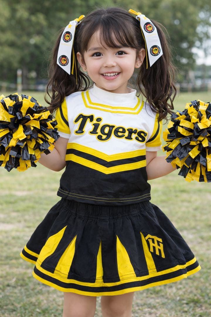 #Tigers 130cm8歳チアリーディングウェア シュシュ付き