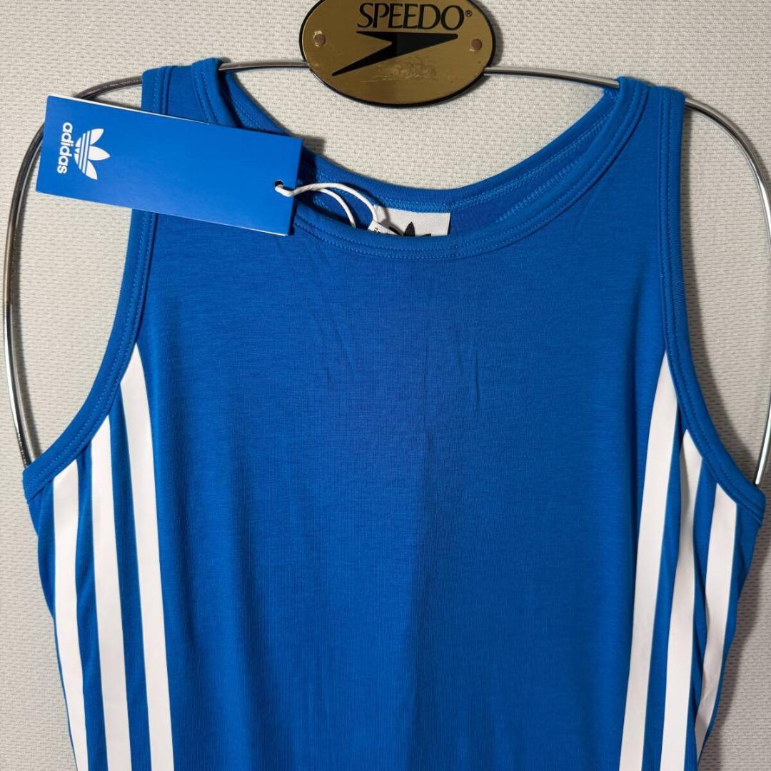 adidas ボディスーツ レオタード コットン Blue 海外XS