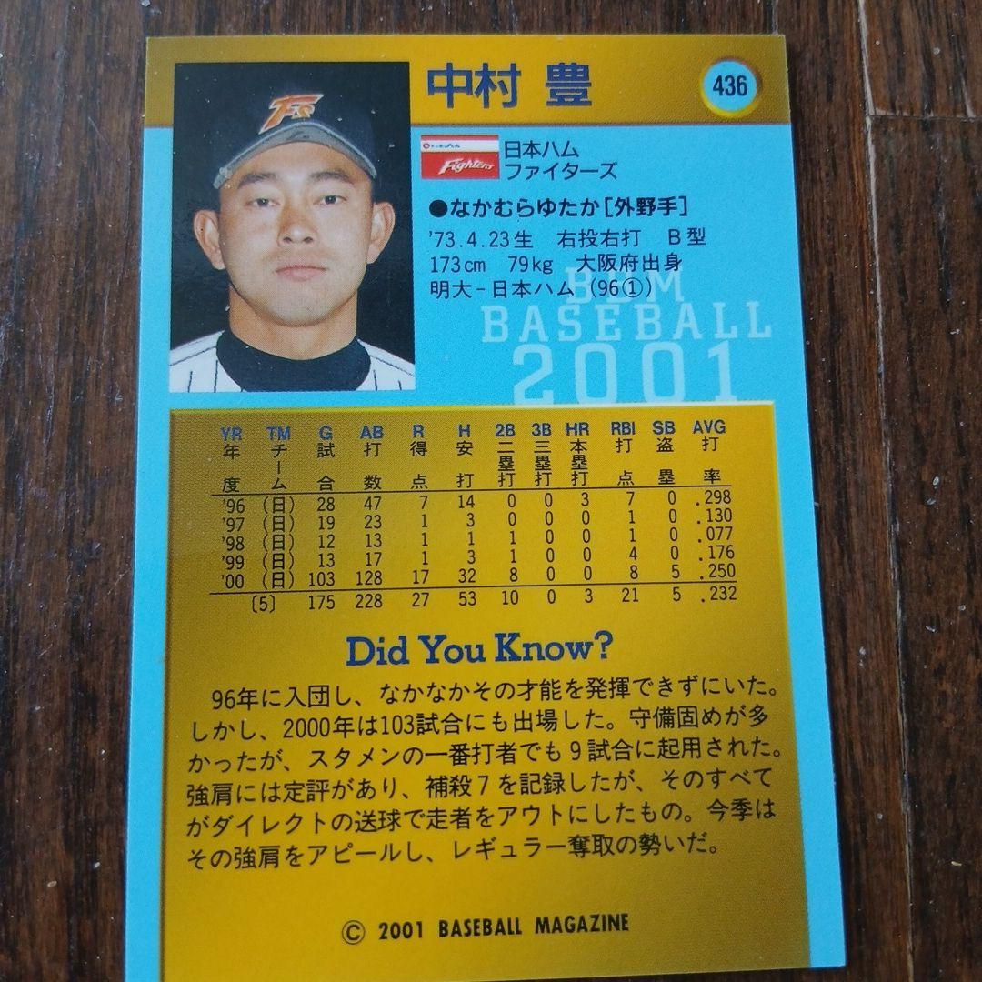 元日本ハム7中村豊選手直筆サイン入りカード