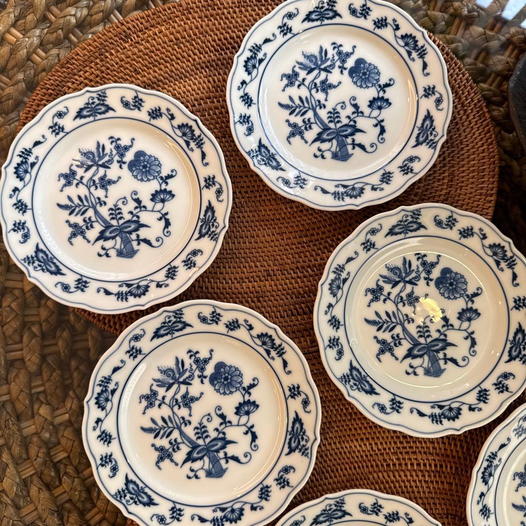 【6点セット】 17.5cm ケーキ皿 Blue Danube ブルーダニューブ