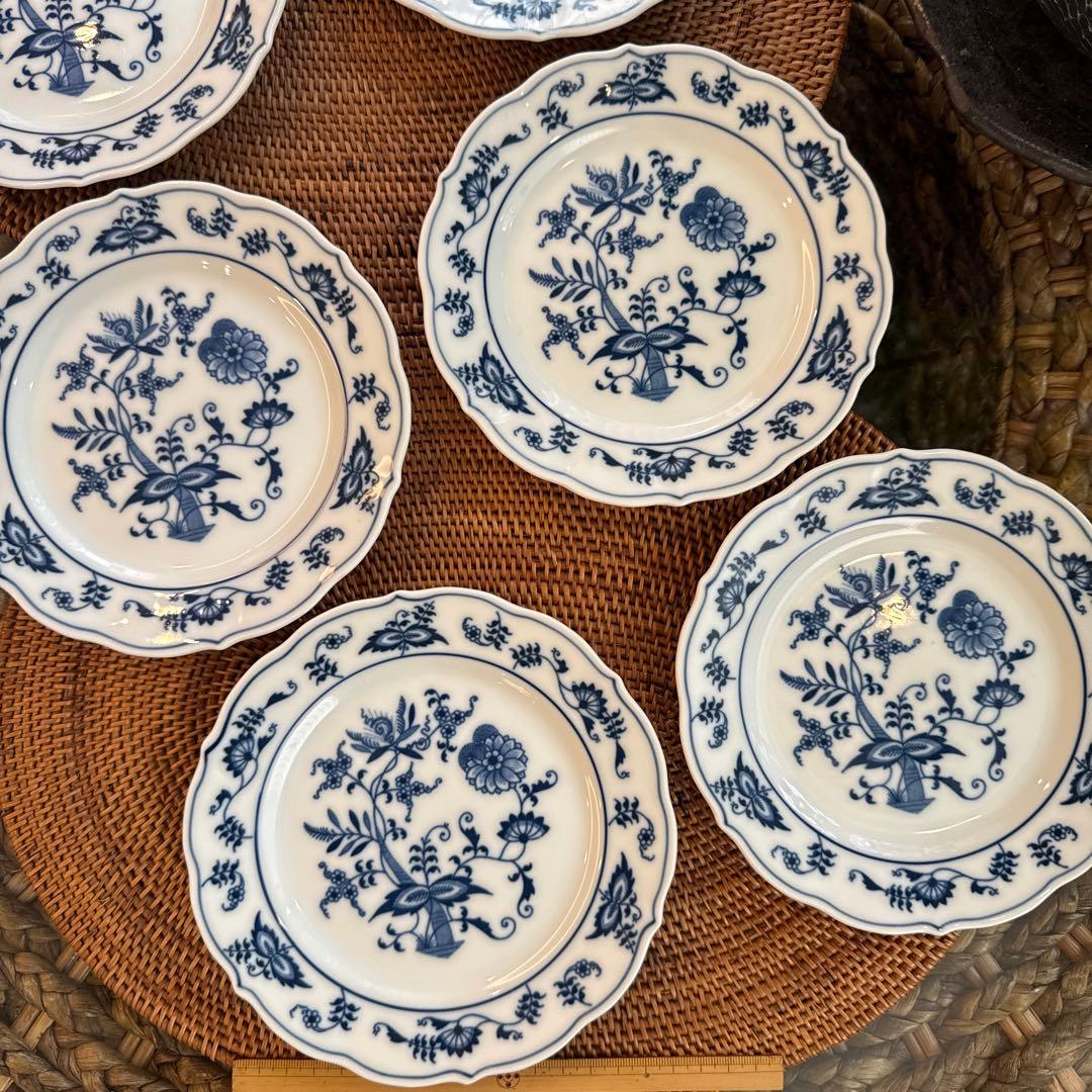 【6点セット】 17.5cm ケーキ皿 Blue Danube ブルーダニューブ