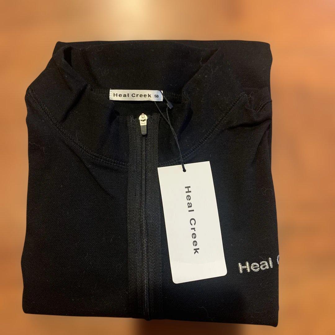 美品　Heal Crack ハーフジップ 長袖シャツ 黒