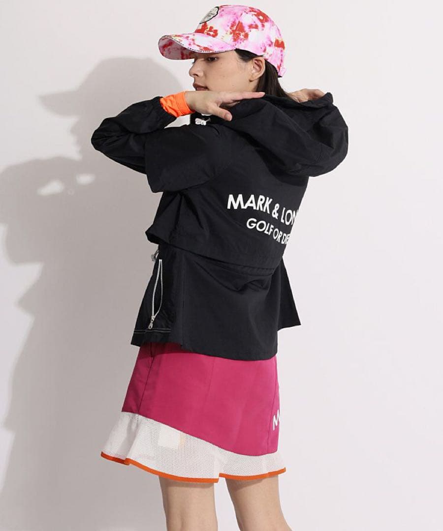 MARK&LONA 一体型ペチパンツ裾メッシュ切替スカート