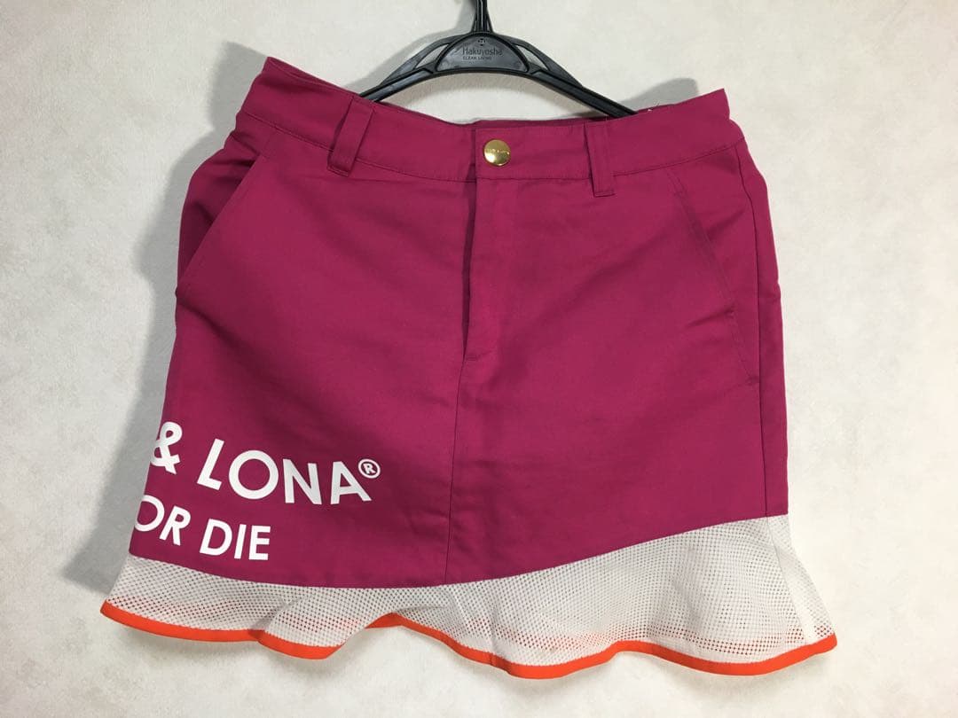 MARK&LONA 一体型ペチパンツ裾メッシュ切替スカート