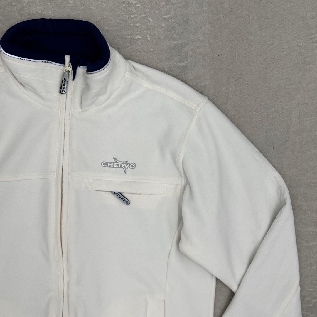 シェルボ CHERVO フリース ジップアップ ポリ ホワイト 44 【美品】