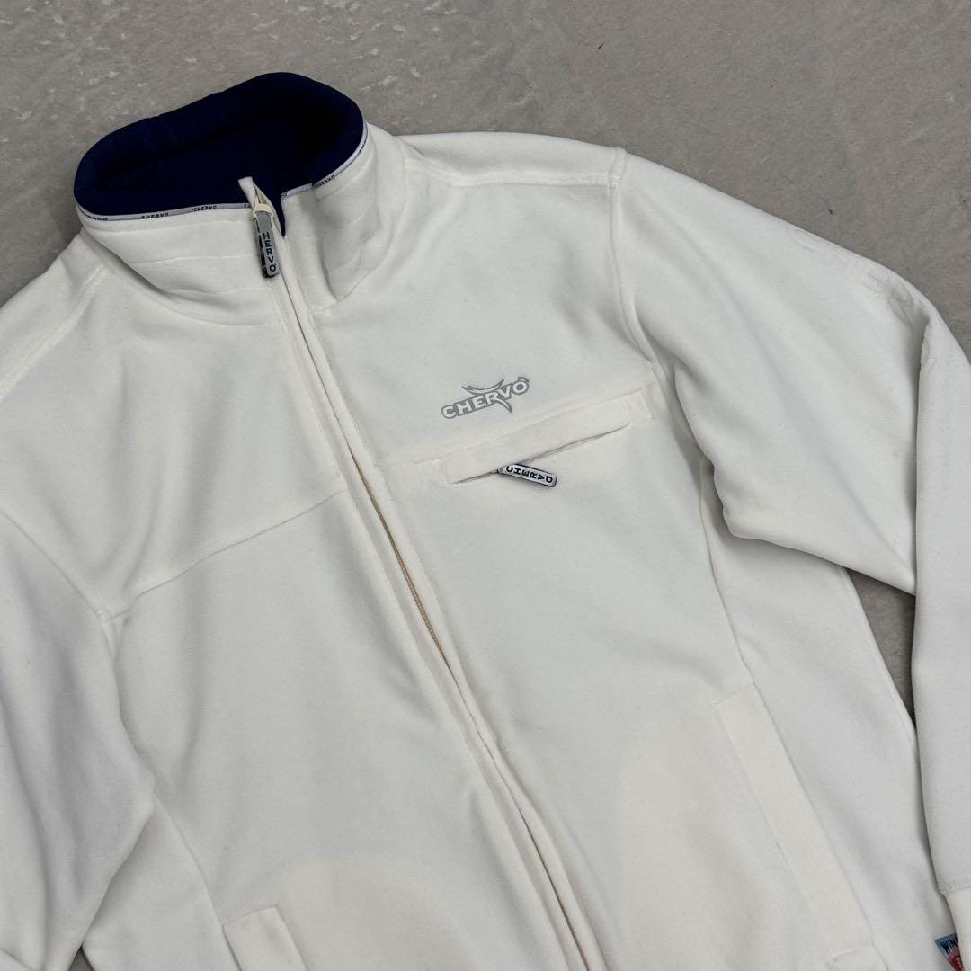 シェルボ CHERVO フリース ジップアップ ポリ ホワイト 44 【美品】