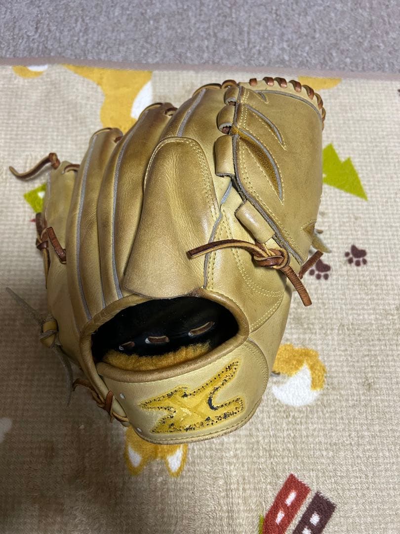 Mizuno Pro 軟式グローブ ベージュ 手袋付き