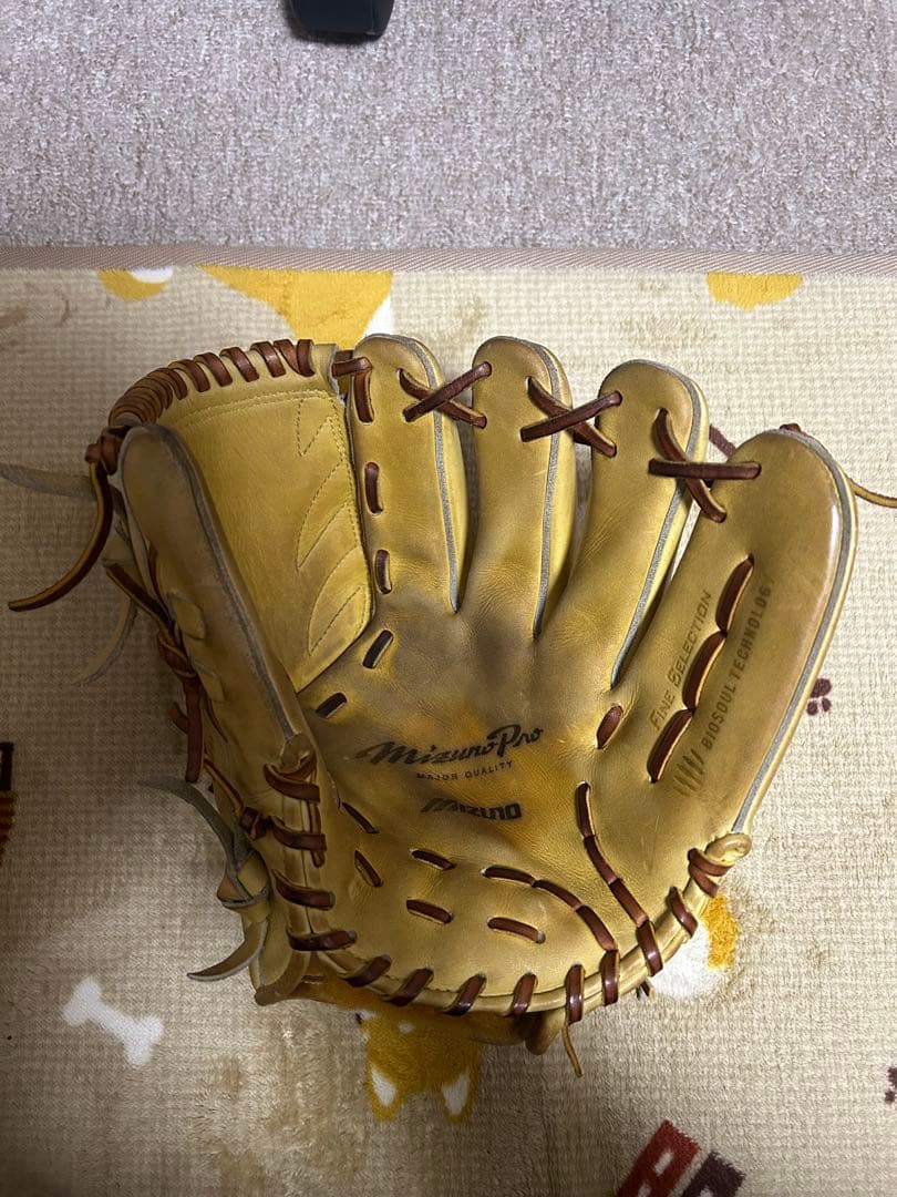 Mizuno Pro 軟式グローブ ベージュ 手袋付き