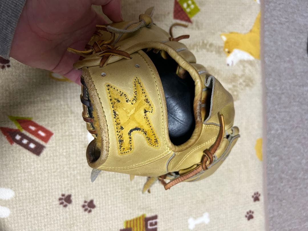 Mizuno Pro 軟式グローブ ベージュ 手袋付き