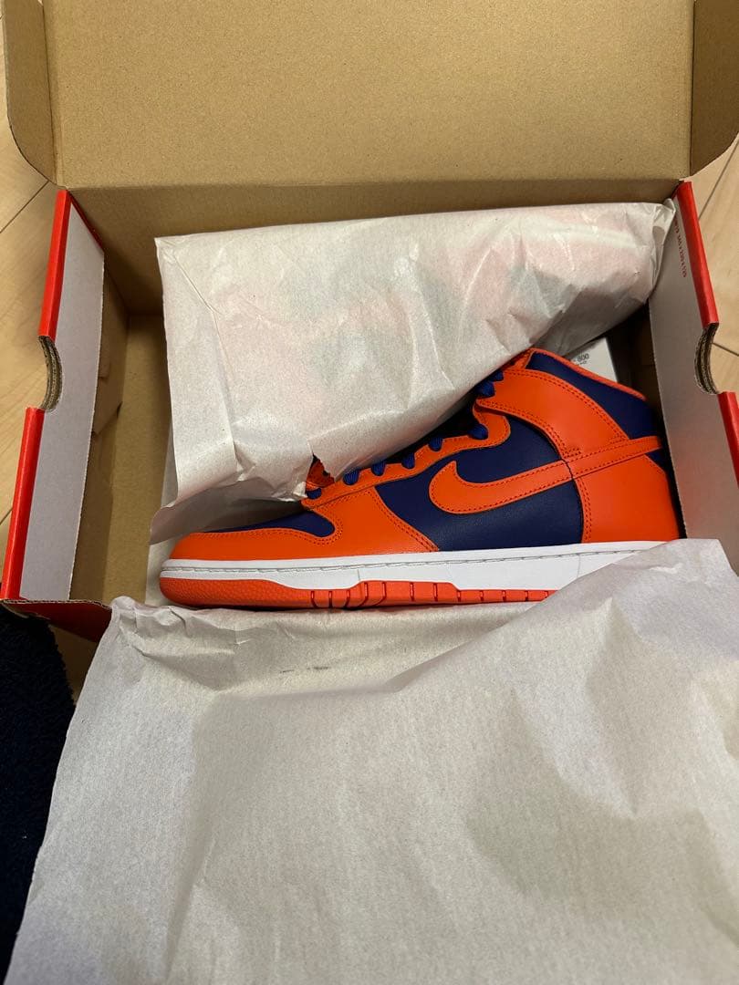 NIKE Dunk HI RETROオレンジ/ネイビー DD1399 800