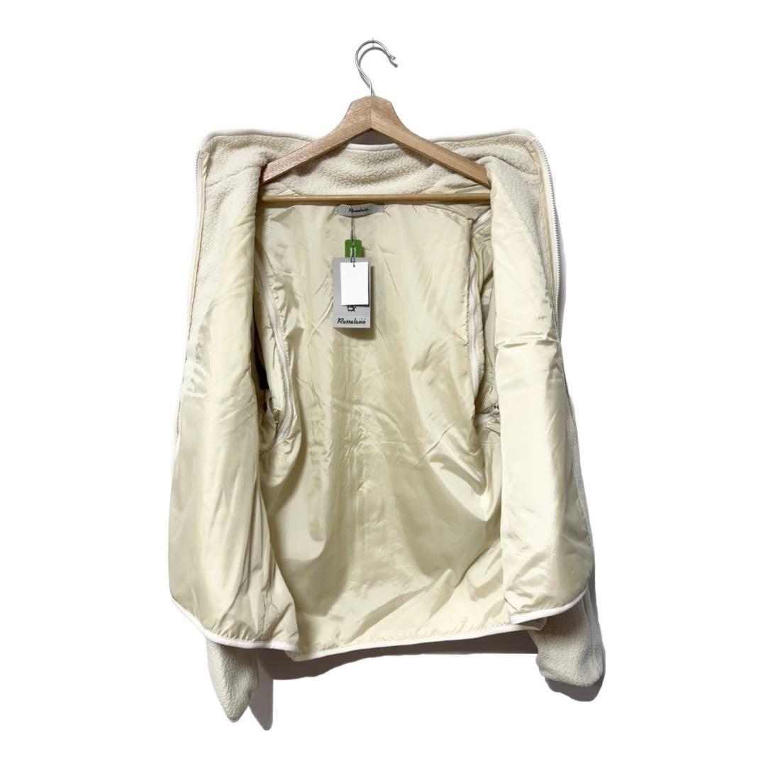新品 ラッセルノ 2WAY ボアフリース ジャケット ホワイト L 5 ベスト