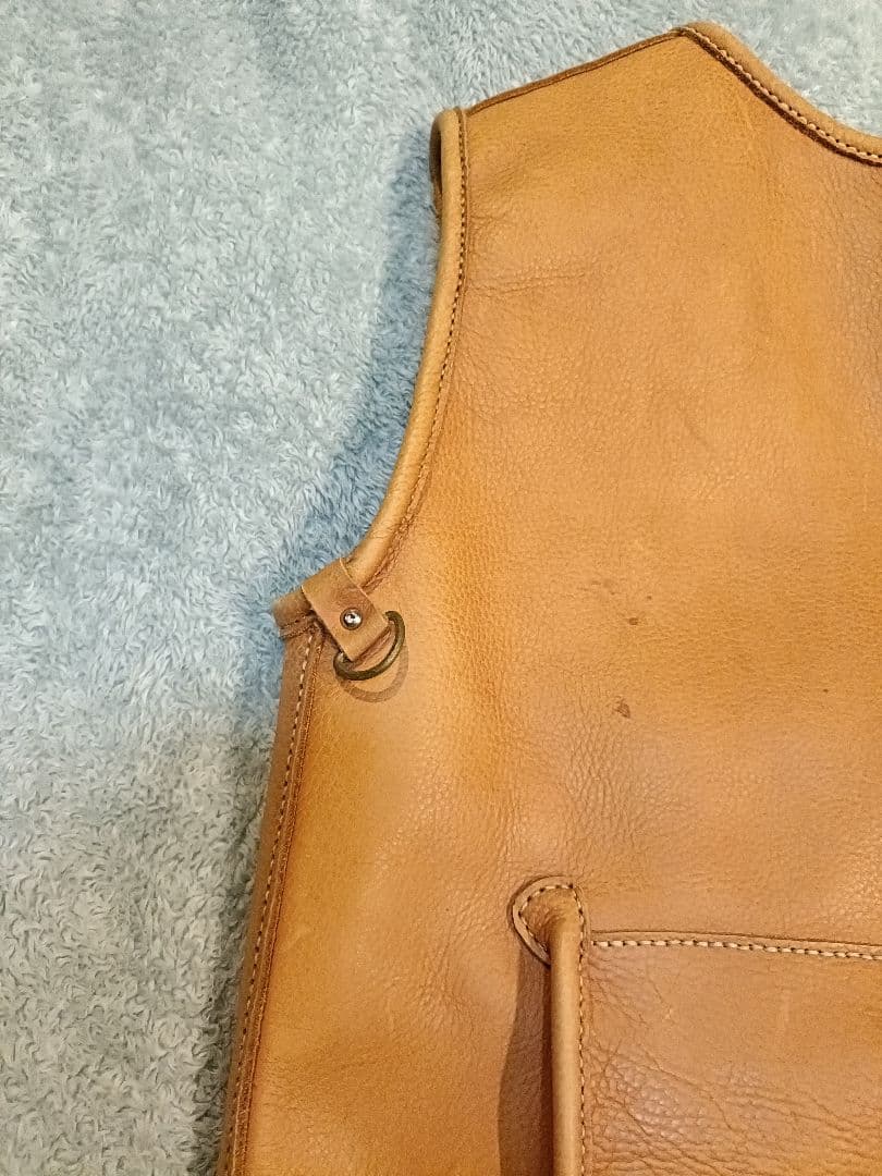 レザー フィッシングベスト ハンドメイド