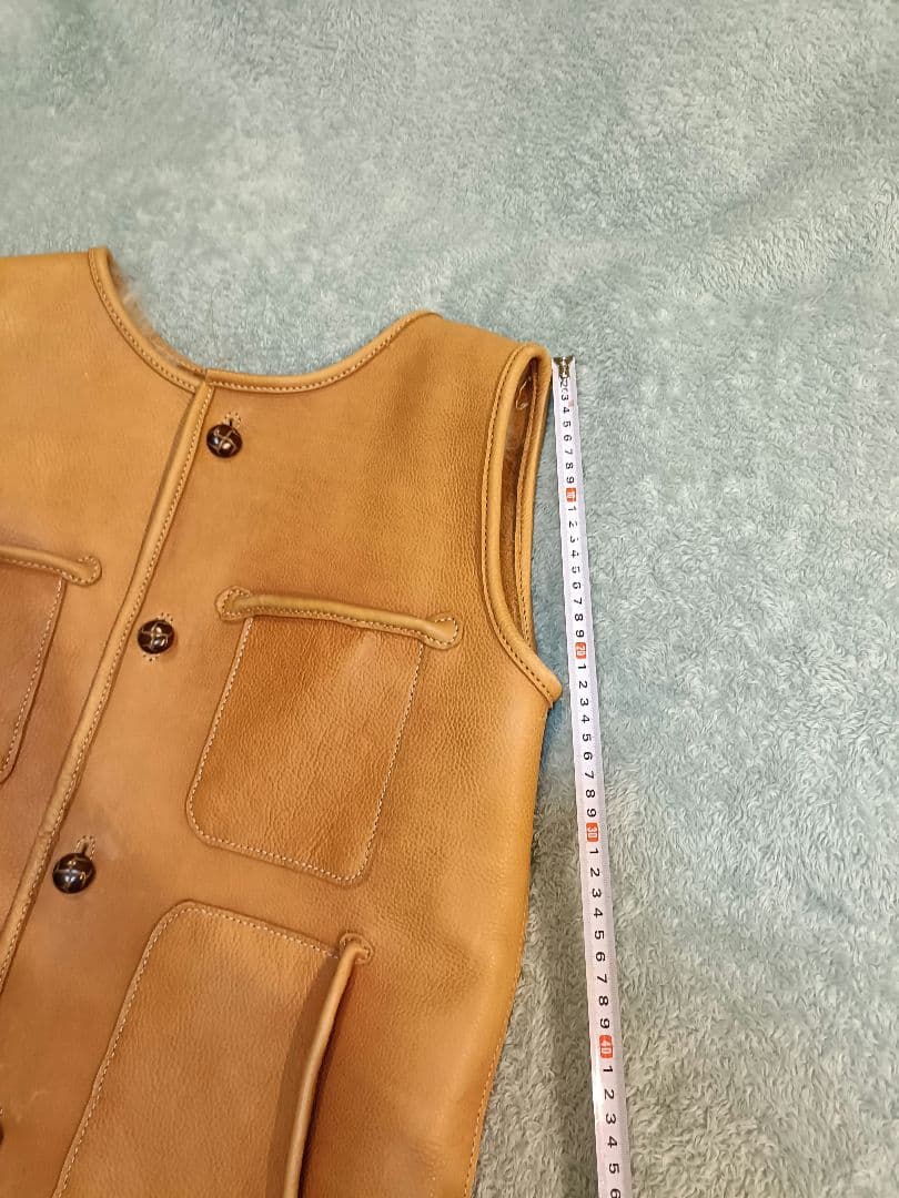 レザー フィッシングベスト ハンドメイド