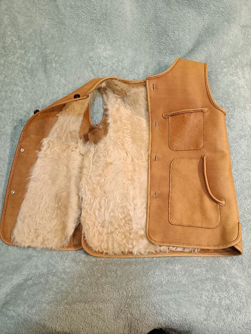 レザー フィッシングベスト ハンドメイド