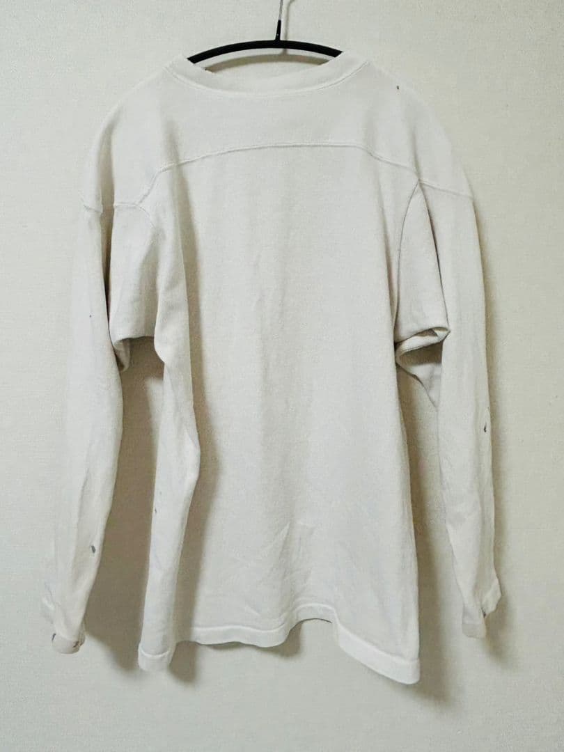 60s 染み込みフットボールシャツ ヴィンテージ エルボーパッチ