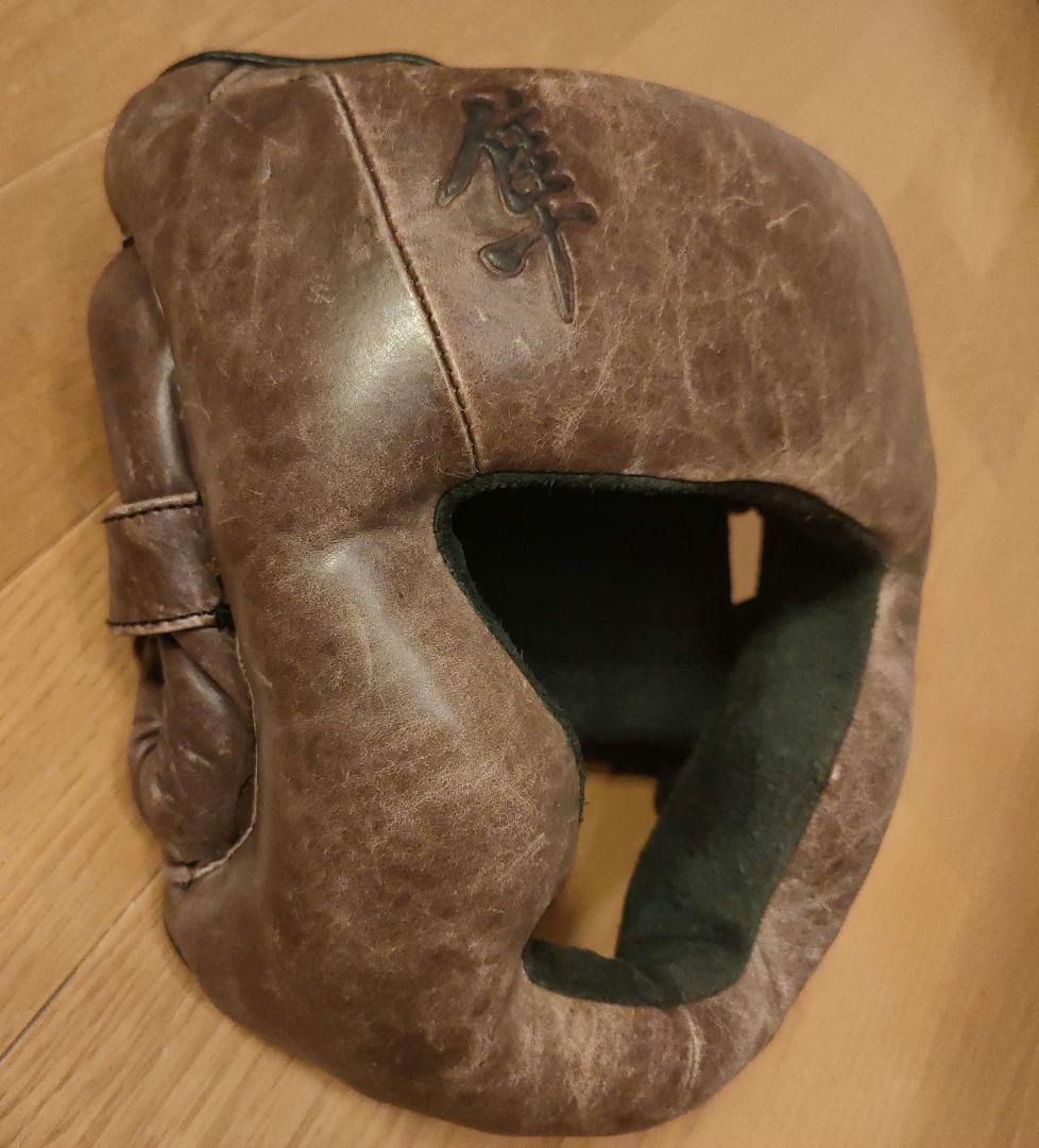 HAYABUSA 隼 本革 レザー ボクシング MMA ヘッドギア ブラウン