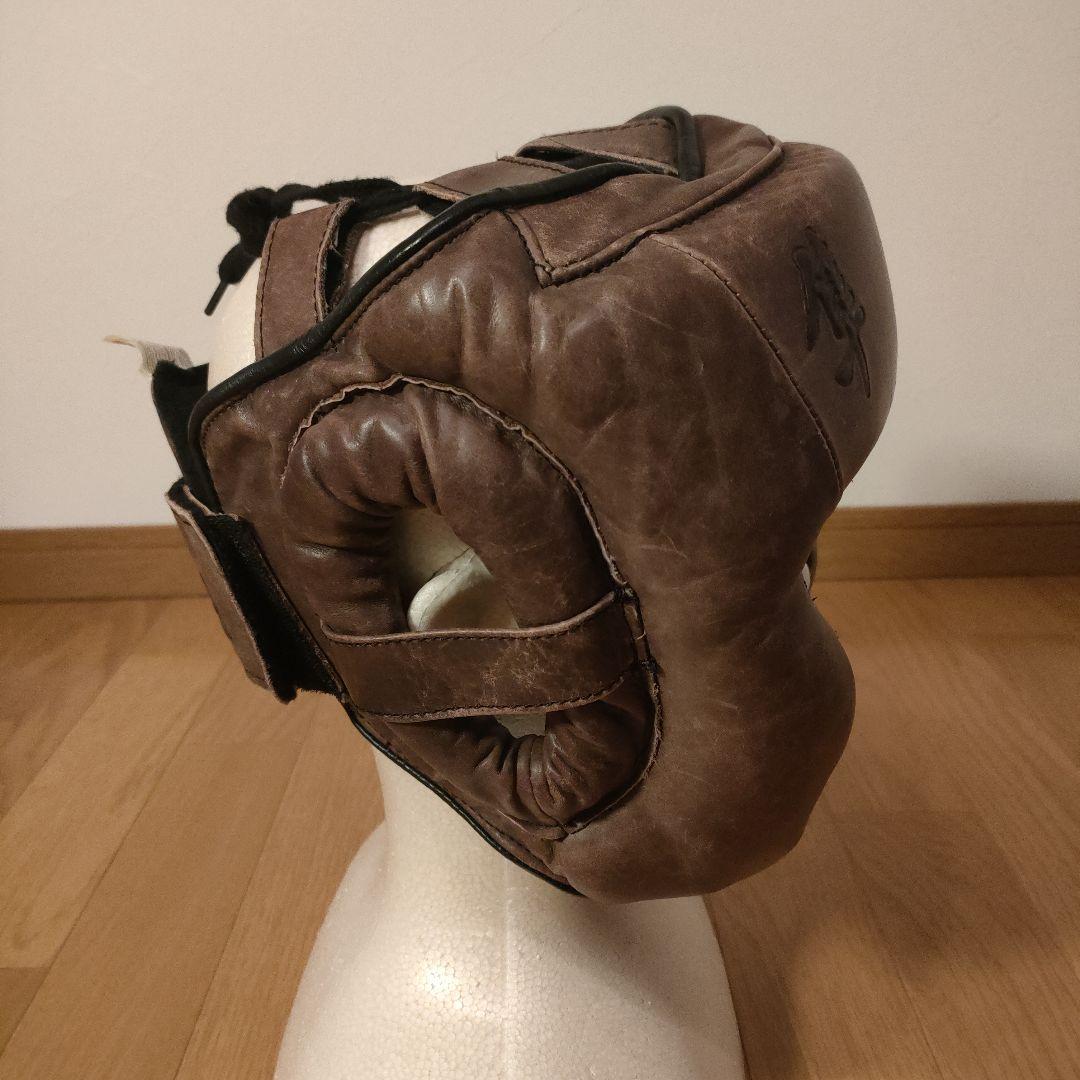 HAYABUSA 隼 本革 レザー ボクシング MMA ヘッドギア ブラウン